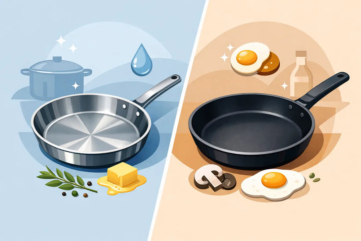 Nerūsējošā tērauda vai nepiedegošā panna - kuru izvēlēties?