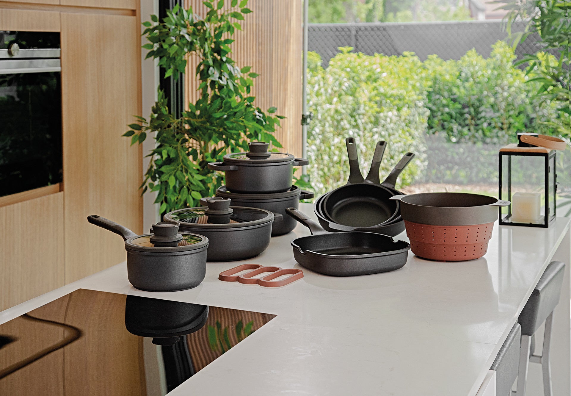 BergHOFF 28cm Frying Pan - Stone+ Series Ceramic Coating, Induction Safe, and Soft-Touch Handle