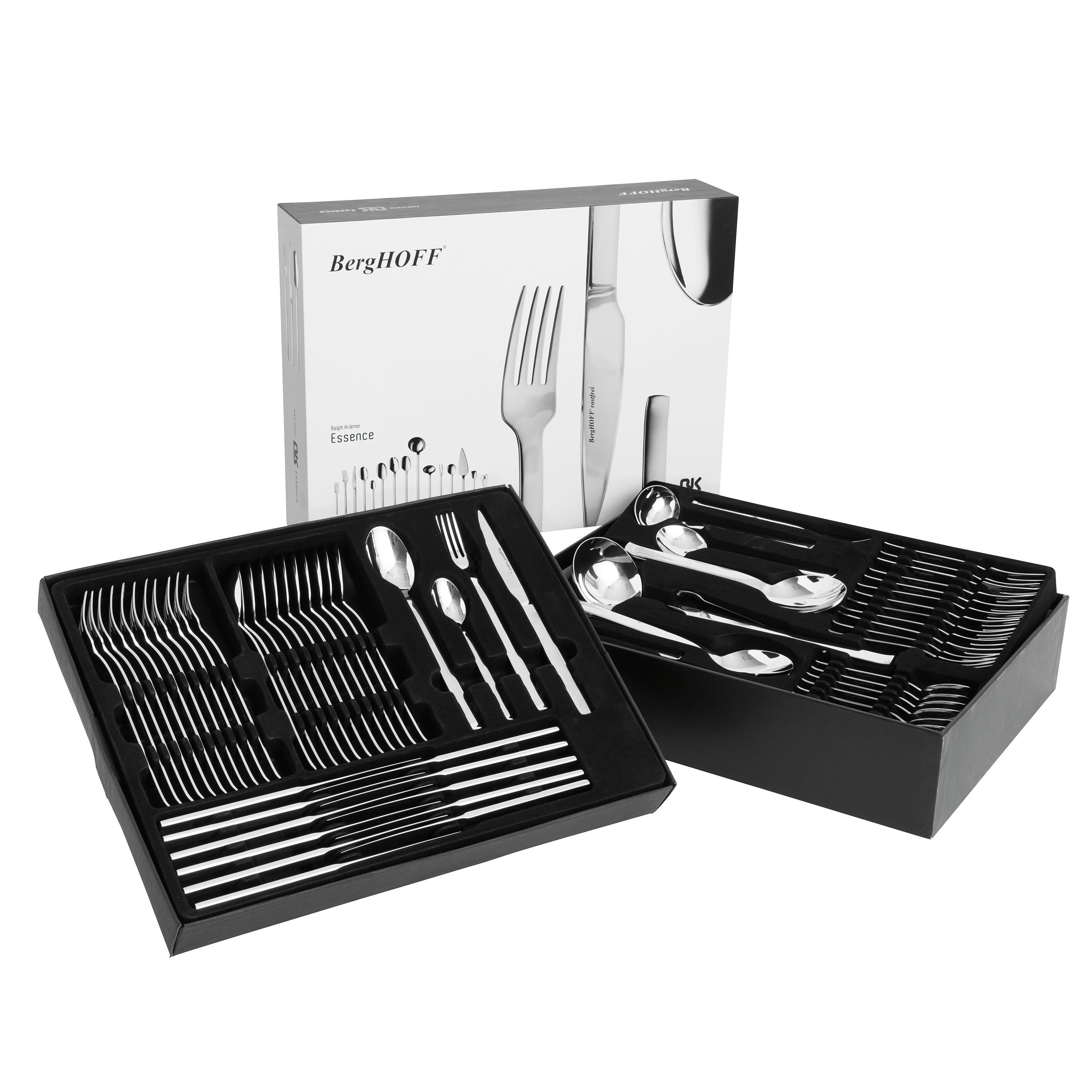 BergHOFF 30-Piece Flatware Set - Essence Collection by Ralph Kraemer, Balanced and Masculine Design