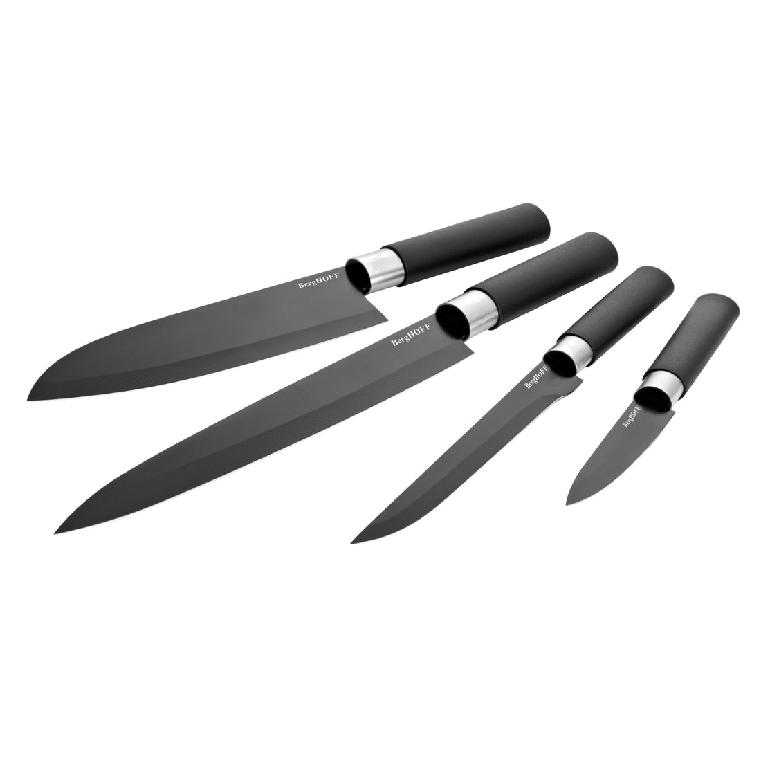 BergHOFF 4-Piece Knife Set - Prime Series with Ceramic Coated Blades and Anti-Slip Handles for Easy Prep