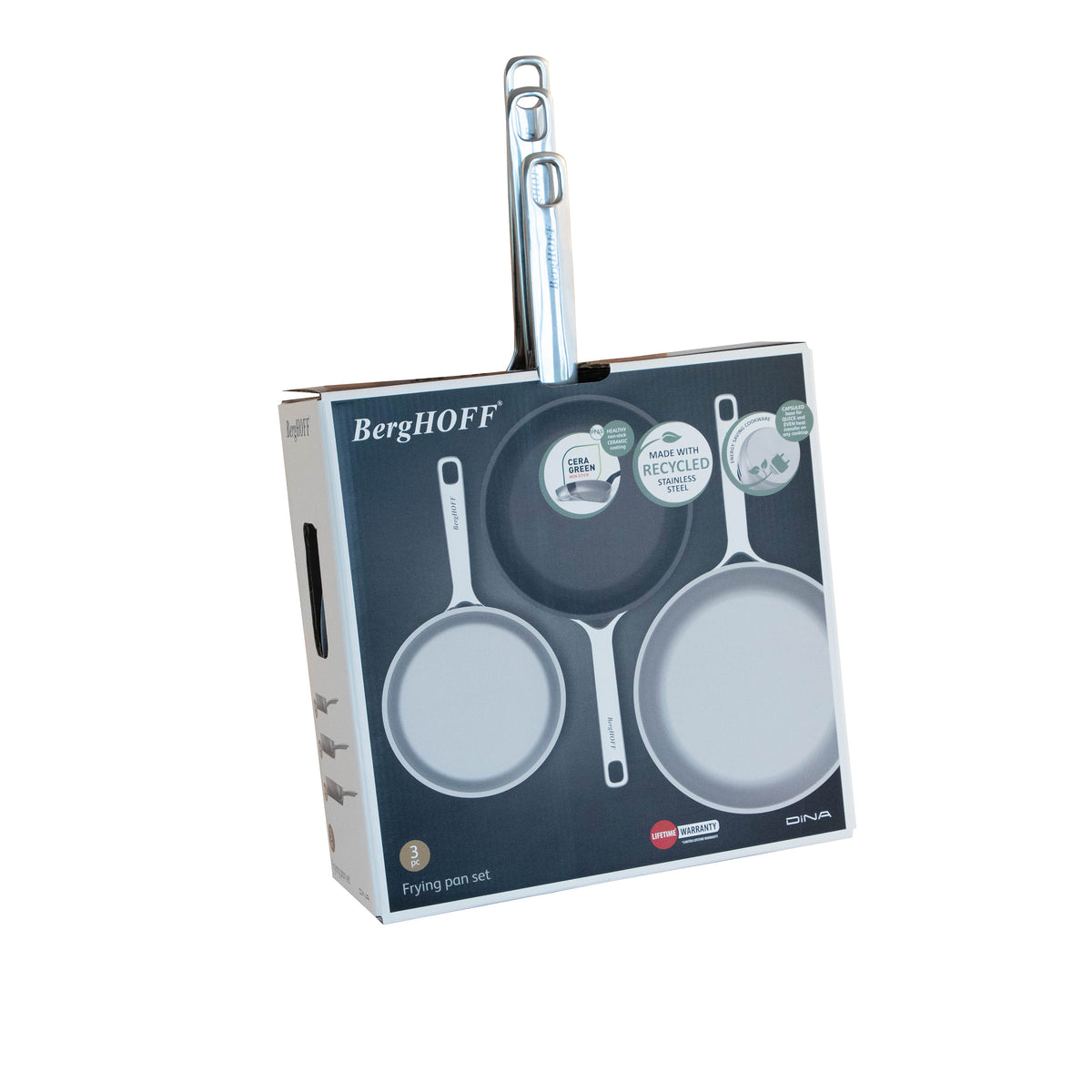Helix 3-Piece Frying Pan Set: 2 Stainless Steel and 1 Non-stick – 4