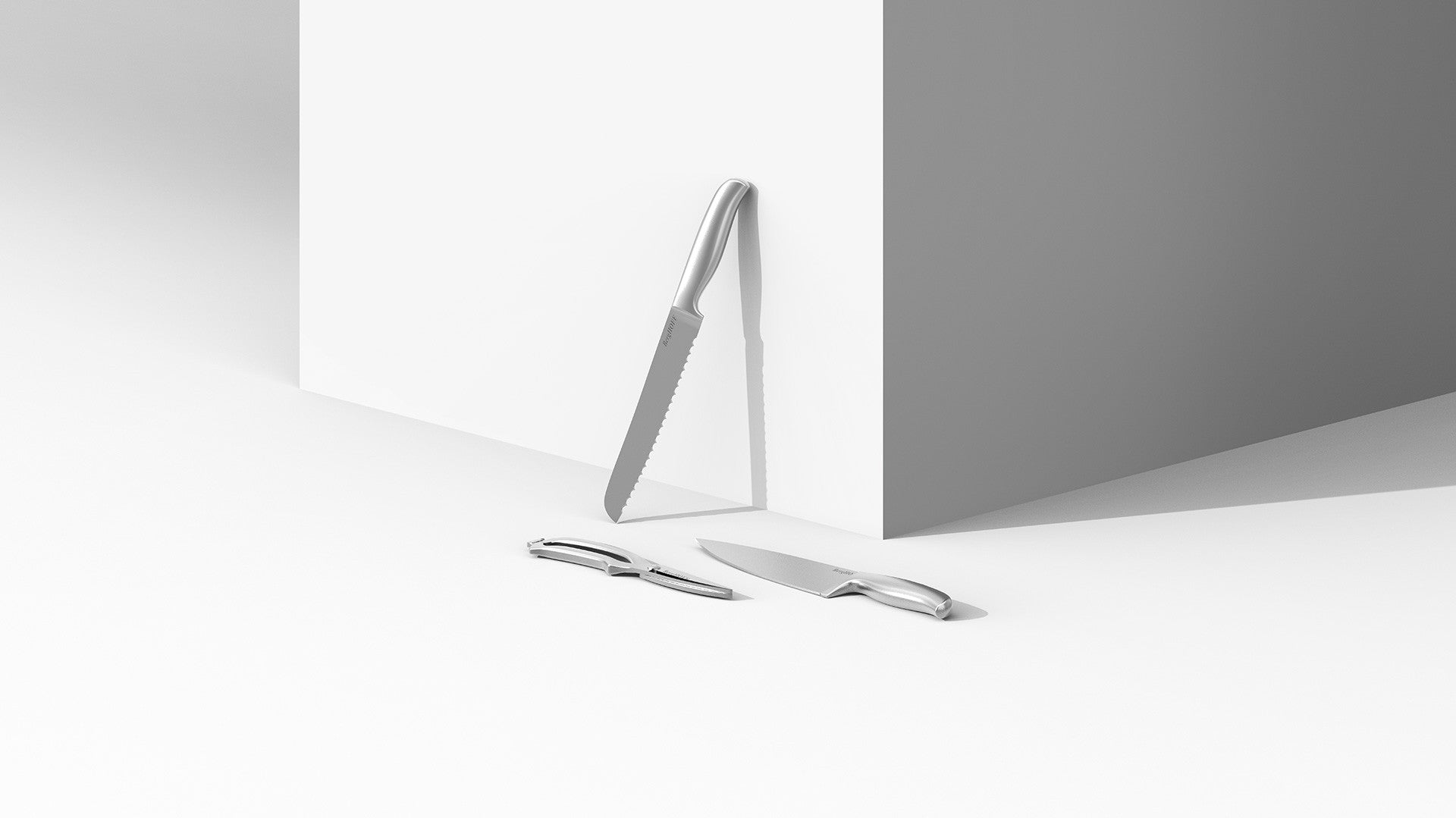 BergHOFF 8-Piece Knife Block Set - Frame Series with Hand-Sharpened Blades and Ergonomic Soft-Grip Handles