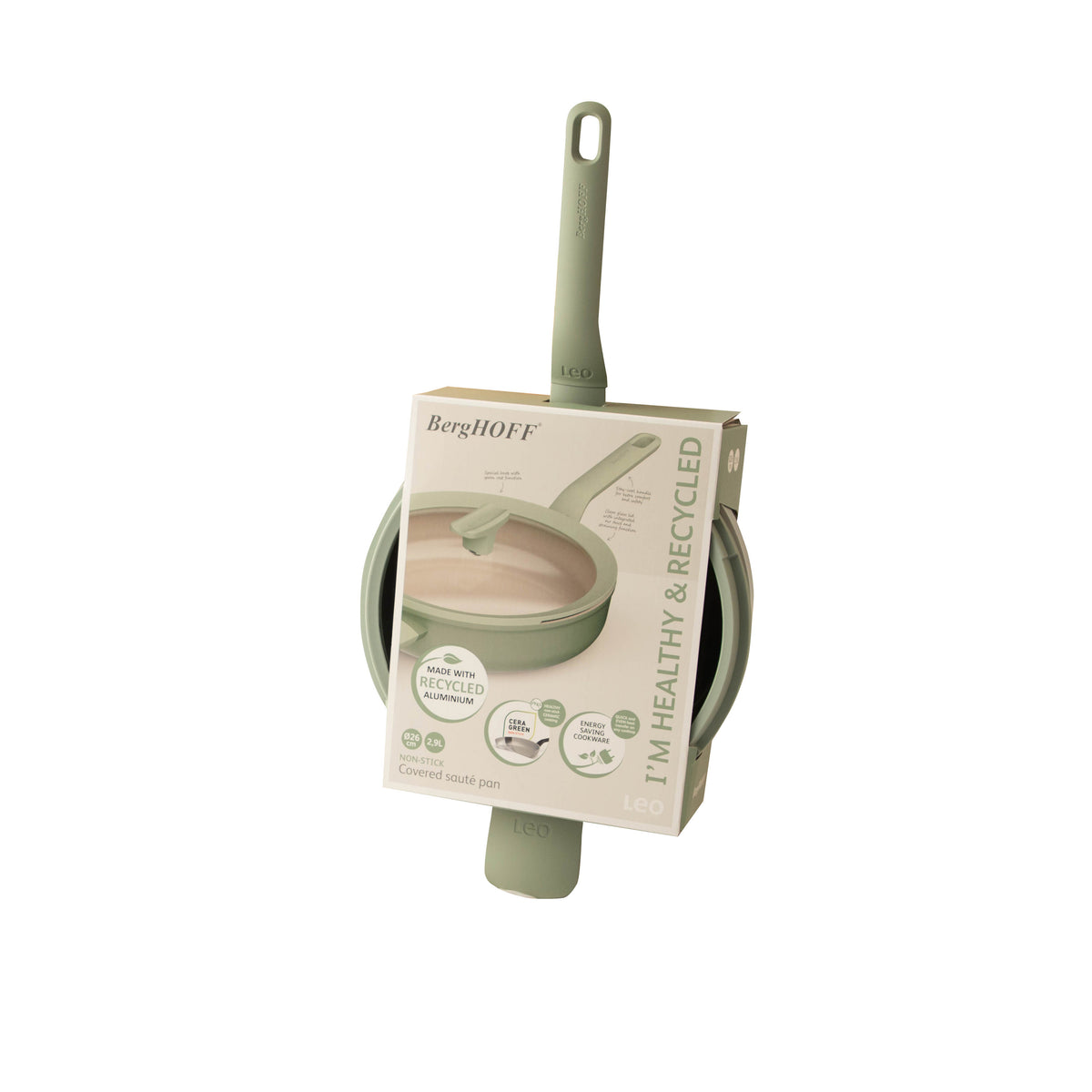 Balance антипригарный сотейник с крышкой 26 см, Sage – 3