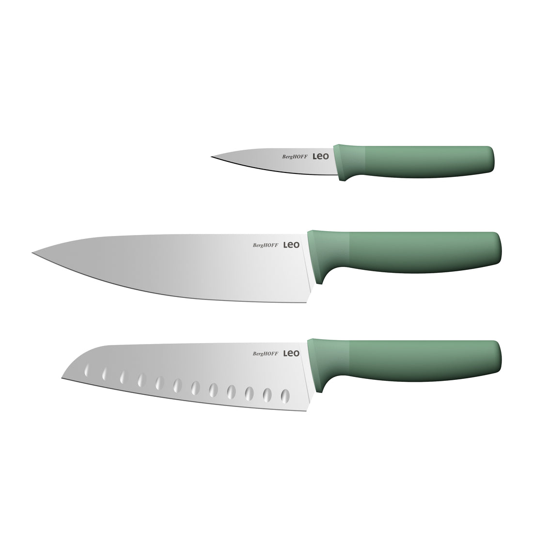 BergHOFF 3-Piece Knife Set - Forest Series with Paring, Chef and Santoku Knives for Everyday Use