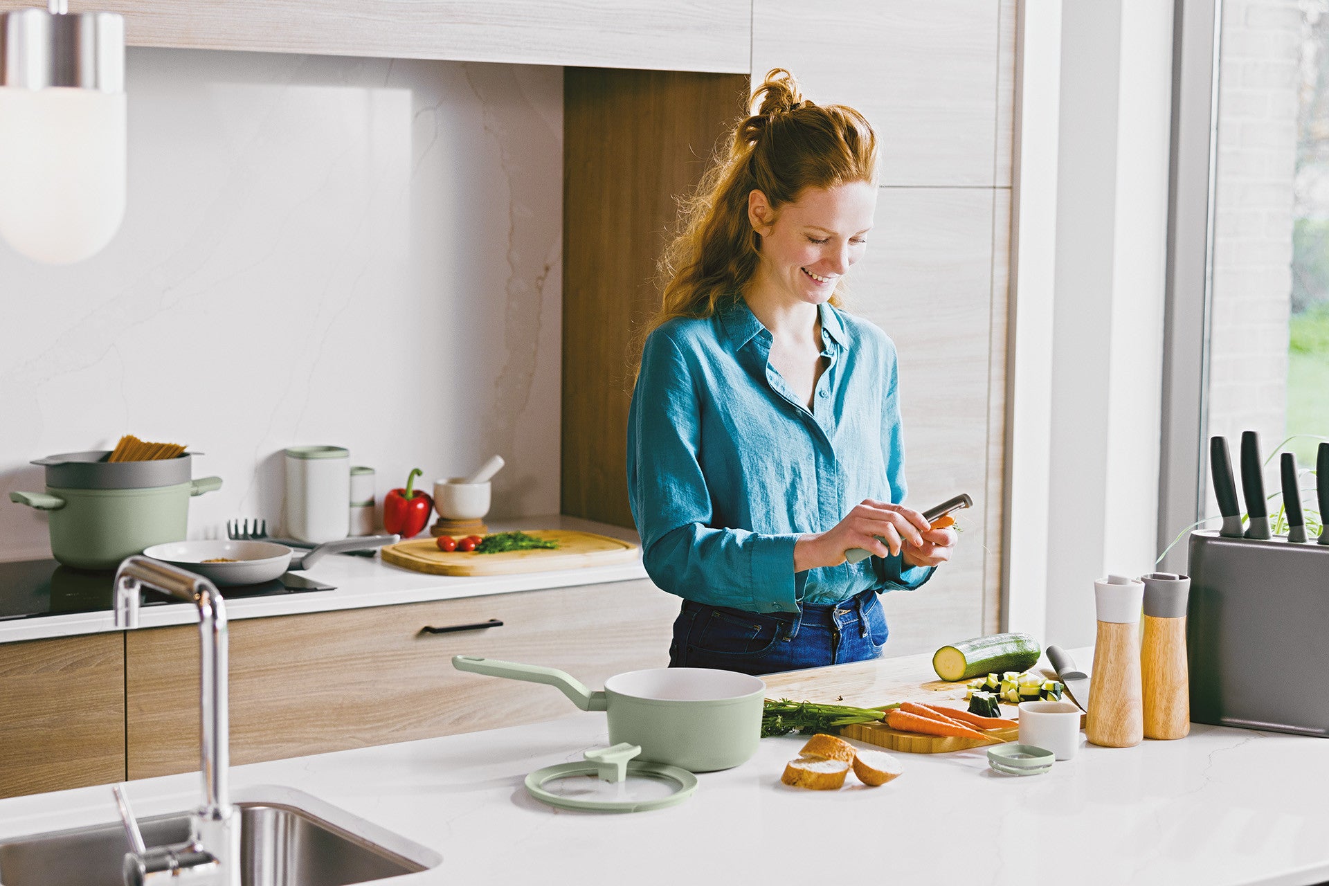 BergHOFF Straight Peeler - Balance Series with Soft-Touch Grip and Recycled Plastic Handle