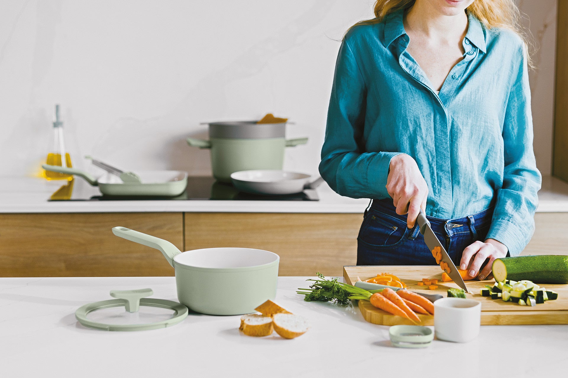 BergHOFF 6-Piece Knife Block Set - Balance Series with Recycled Plastic and Two-Tone Insert