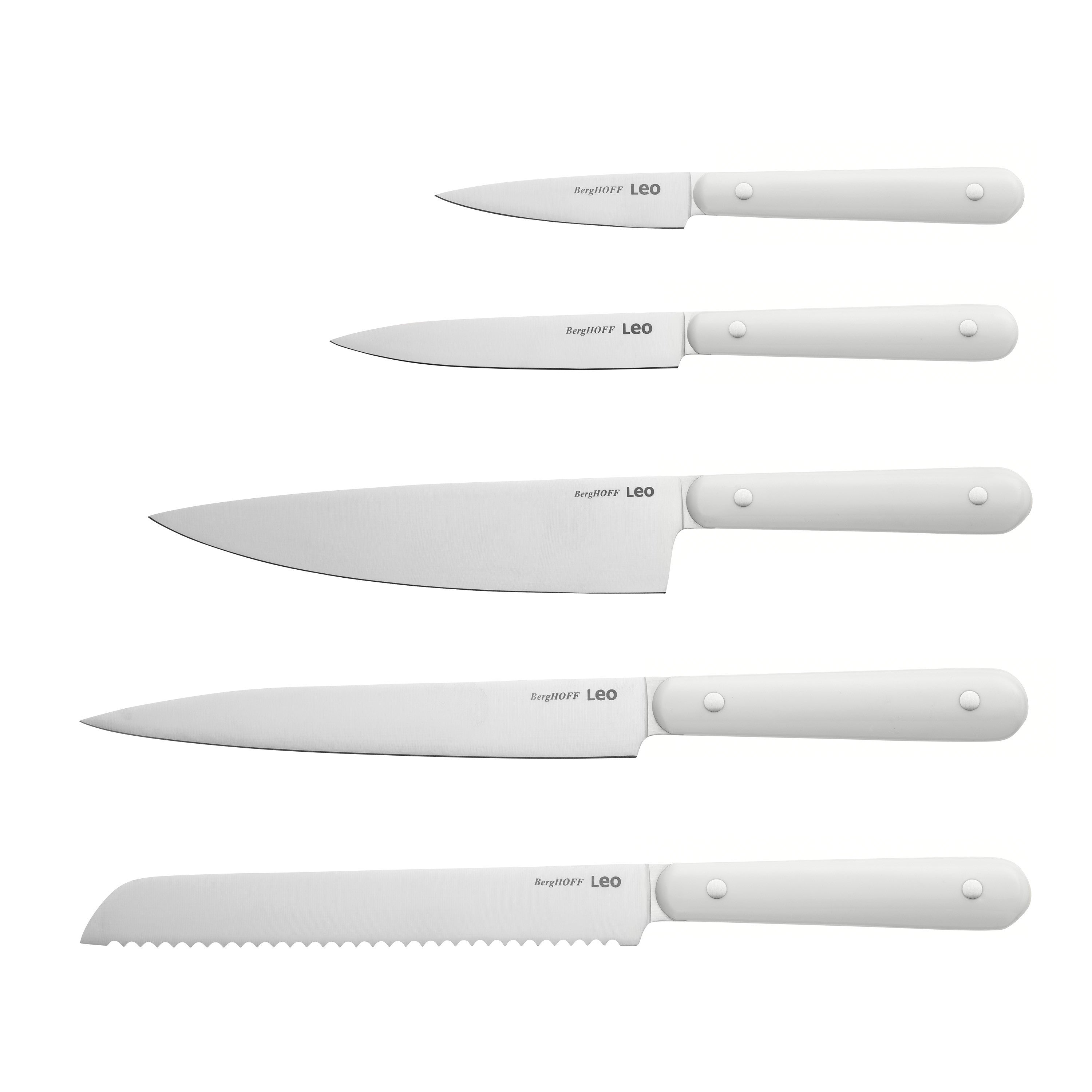 BergHOFF 5-Piece Knife Set - Glints Spirit Multipurpose Set with Bread, Carving and Chef's Knife
