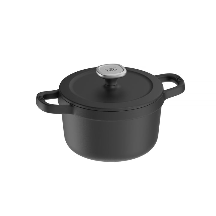 BergHOFF 20cm Covered Casserole – Graphite Cast Iron with Basting Lid for Slow Cooking