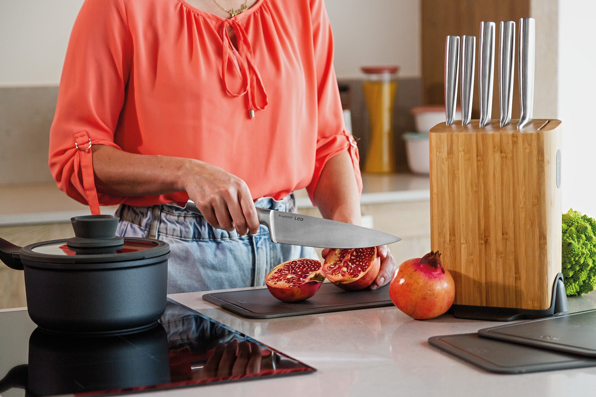 BergHOFF Chef's Knife 20cm - Legacy Series Stainless Steel with Hollow Handle and Ergonomic Grip