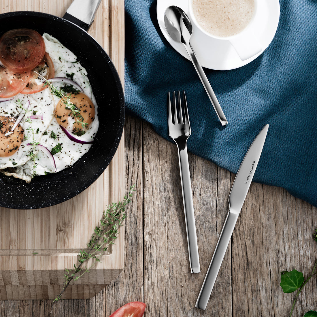 BergHOFF 30-Piece Flatware Set - Essence Collection by Ralph Kraemer, Balanced and Masculine Design